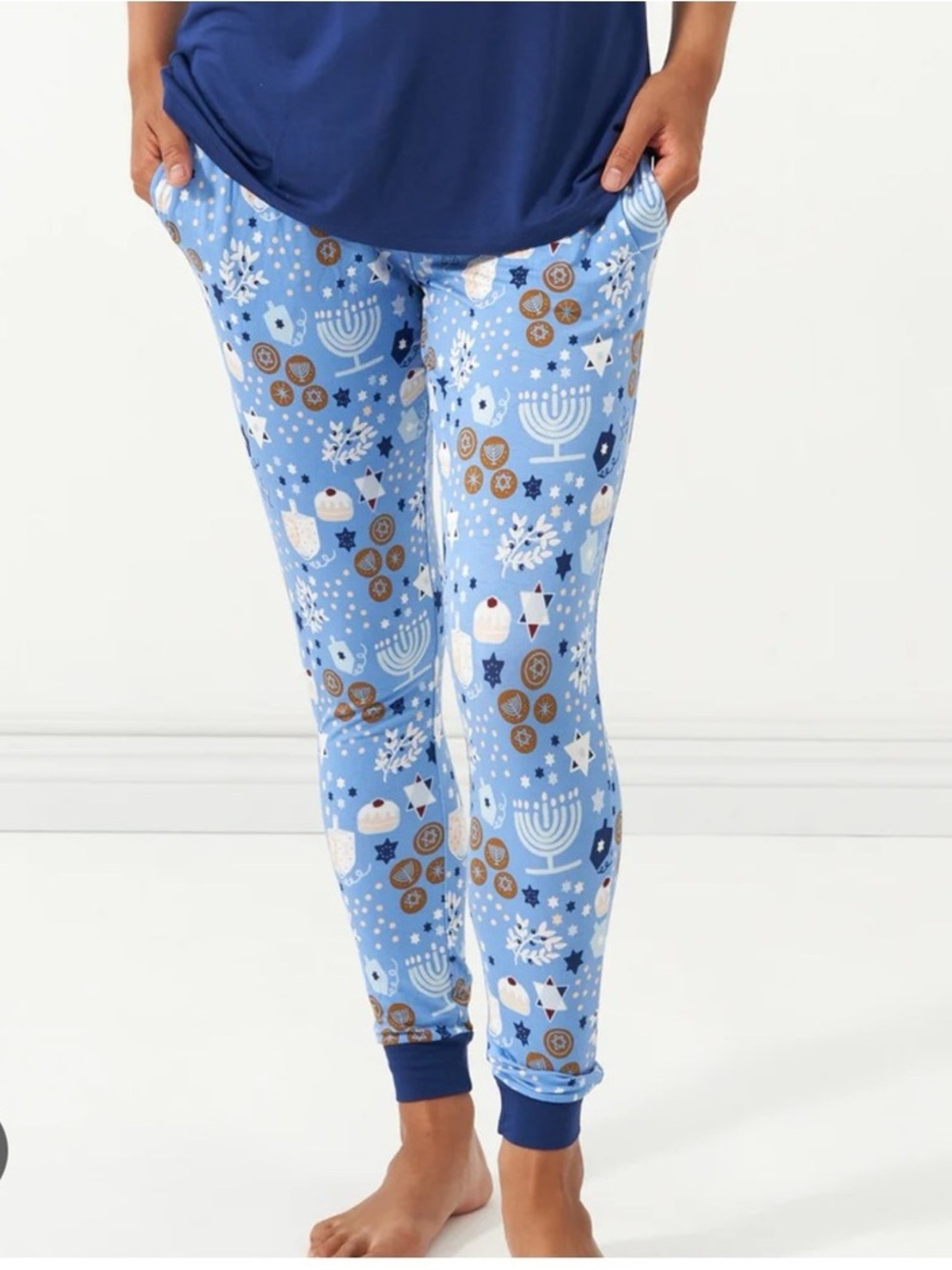 Little Sleepies Hanukkah Lights bamboo pajama pants